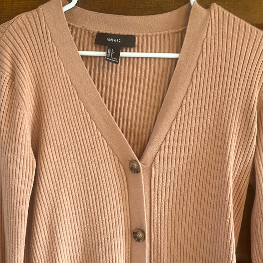 Brownish long sleeve forever 21 dress/cardigan with pockets - Picture 3 of 4
